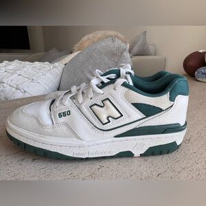 New Balance 550 White and Green Sneakers